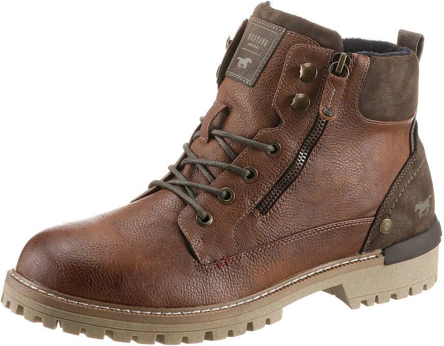 Mustang Shoes Hoge veterschoenen met een ritssluiting