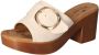Mustang Shoes Slippers blokhak zomerschoen slippers met grote decoratieve gesp - Thumbnail 2