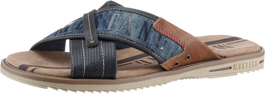 Mustang Shoes Slippers zomerschoen slippers badschoen met opvallende logo-opschrift