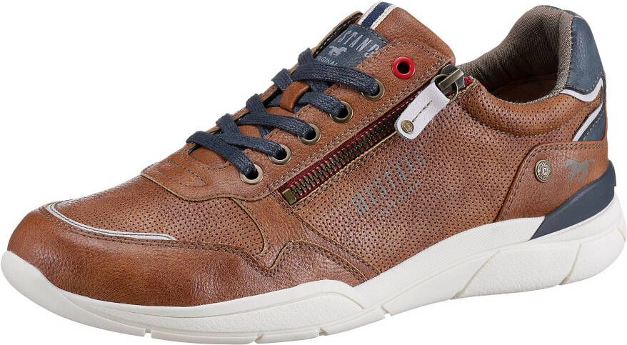 Mustang Shoes Sneakers met zijrits vrijetijdsschoen lage schoen veterschoen