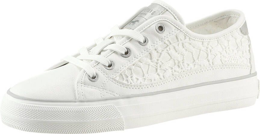 Mustang Shoes Sneakers vrijetijdsschoen lage schoen veterschoen met zijlijk haak-inzet