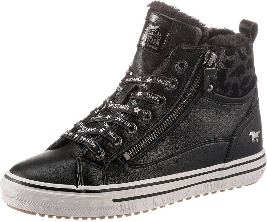 Mustang Shoes Sneakers met gedessineerde kraag van imitatiebont - Foto 2