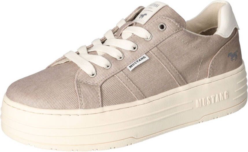 Mustang Shoes Sneakers met plateausool vrijetijdsschoen lage schoen veterschoen