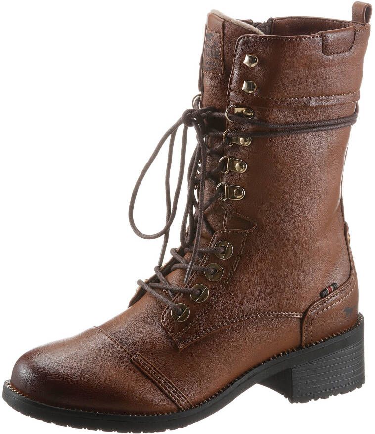 Mustang Veterschoenen Hoog Veterschoenen Hoog cognac - Foto 9