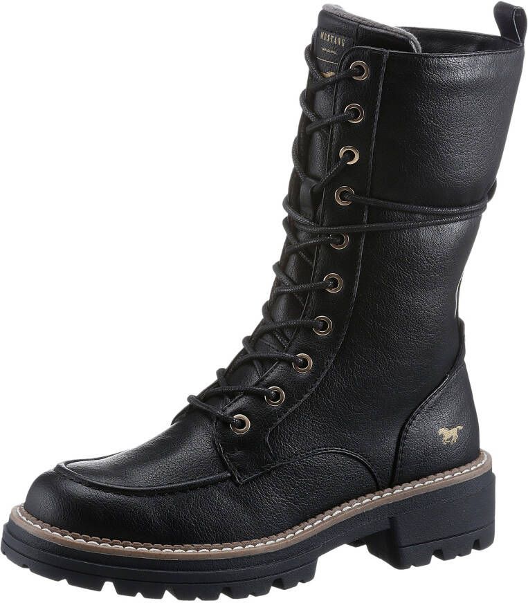 Mustang Shoes Veterlaarsjes zipper boots lace-up boots short boots with block heel - Foto 6