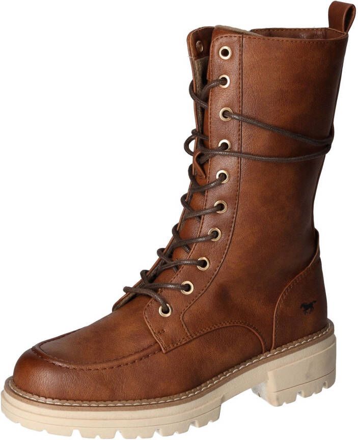 Mustang Shoes Veterlaarsjes zipper boots lace-up boots short boots with block heel - Foto 6