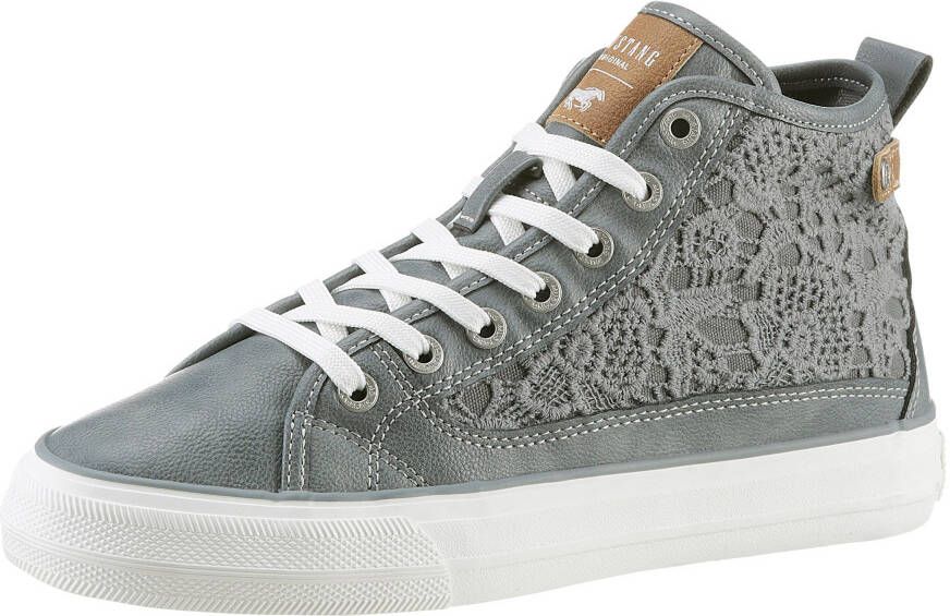 Mustang Shoes Veterschoenen high top sneakers vrijetijdsschoen met stijlvolle textielinzet