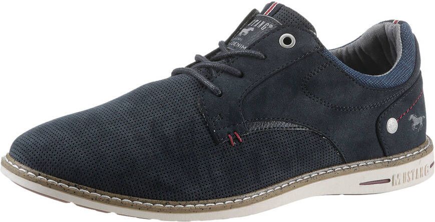 Mustang Shoes Veterschoenen vrijetijdsschoen lage schoen veterschoen met perforatie