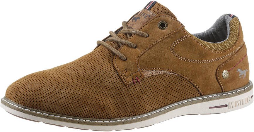 Mustang Shoes Veterschoenen vrijetijdsschoen lage schoen veterschoen met perforatie