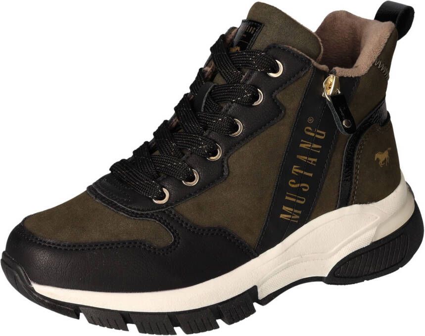 Mustang Shoes Veterschoenen high top sneaker enkellaars met extra ritssluiting - Foto 3