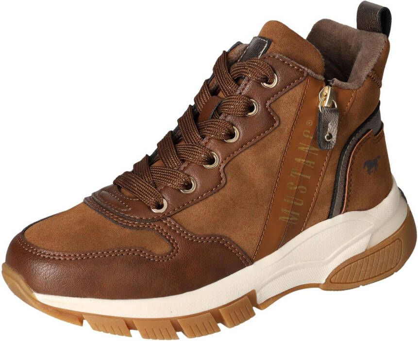 Mustang Shoes Veterschoenen high top sneaker enkellaars met extra ritssluiting