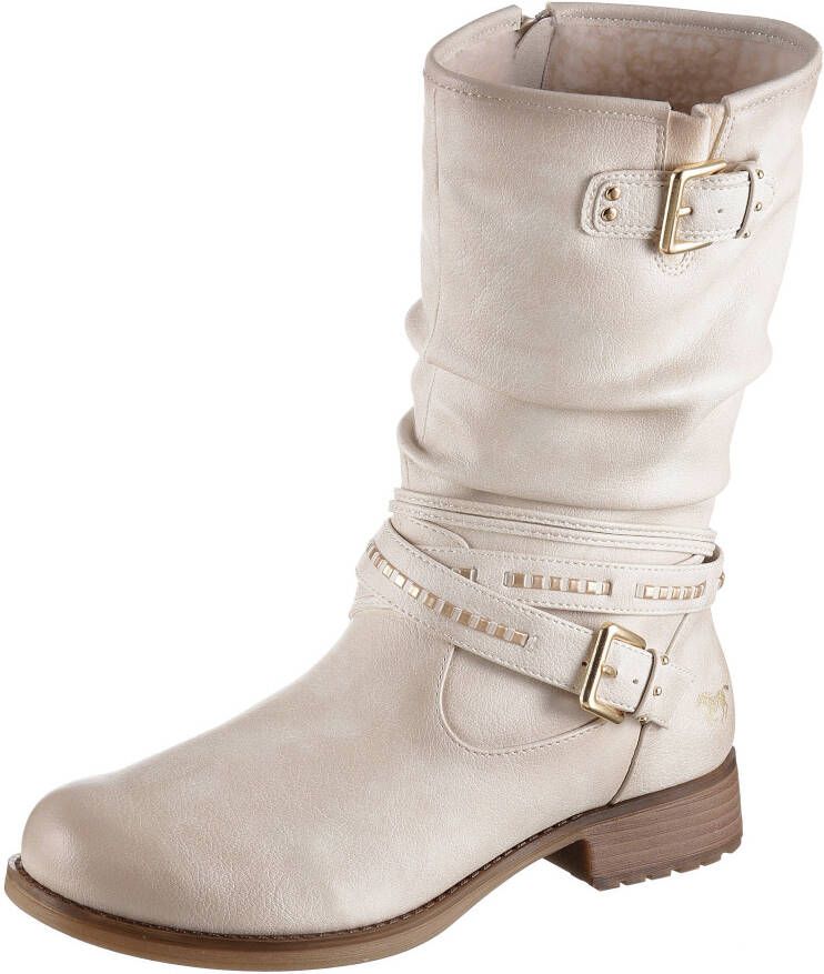 Mustang Shoes Winterlaarzen met siergespen op de slouchy schacht