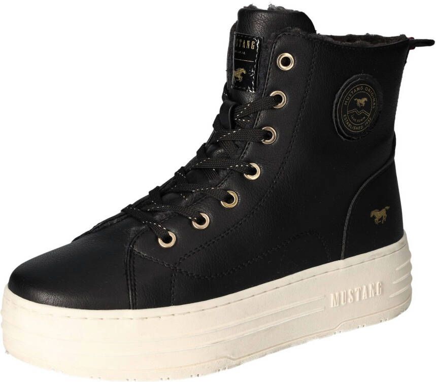Mustang Shoes Winterlaarzen plateauboots enkellaars high top sneaker met binnenrits