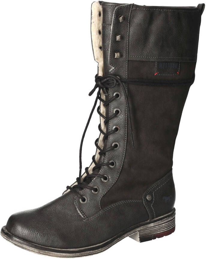 Mustang Shoes Winterlaarzen blokhak veterschoen hoge laars binnenrits