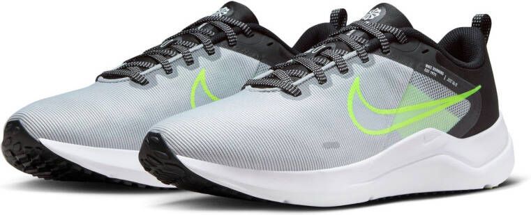 Nike Downshifter 12 Heren Hardloopschoenen Grijs Groen Zwart