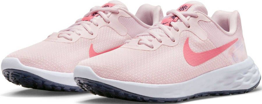 Nike revolution 6 prm hardloopschoenen roze blauw dames
