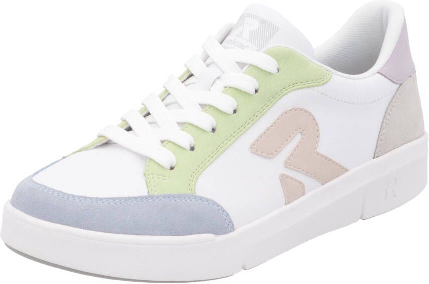 OTTO RIEKER Sport Plateausneakers veterschoenen lage schoen vrijetijdsschoen met pastelkleuren accenten