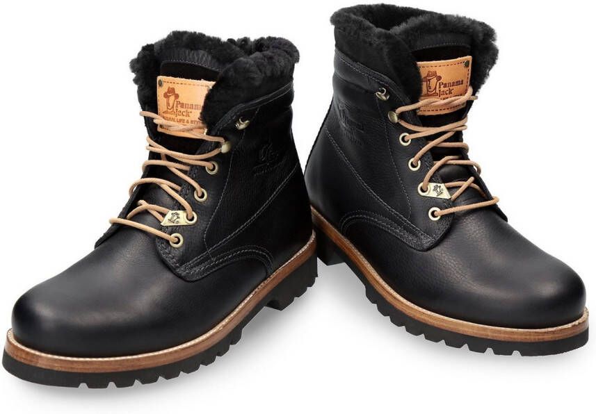 Panama Jack Winterlaarzen Aviator Igloo blokhak winterlaarsjes veterboots met logo-patch - Foto 12