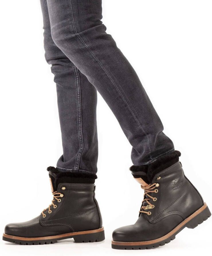 Panama Jack Winterlaarzen Aviator Igloo blokhak winterlaarsjes veterboots met logo-patch - Foto 9