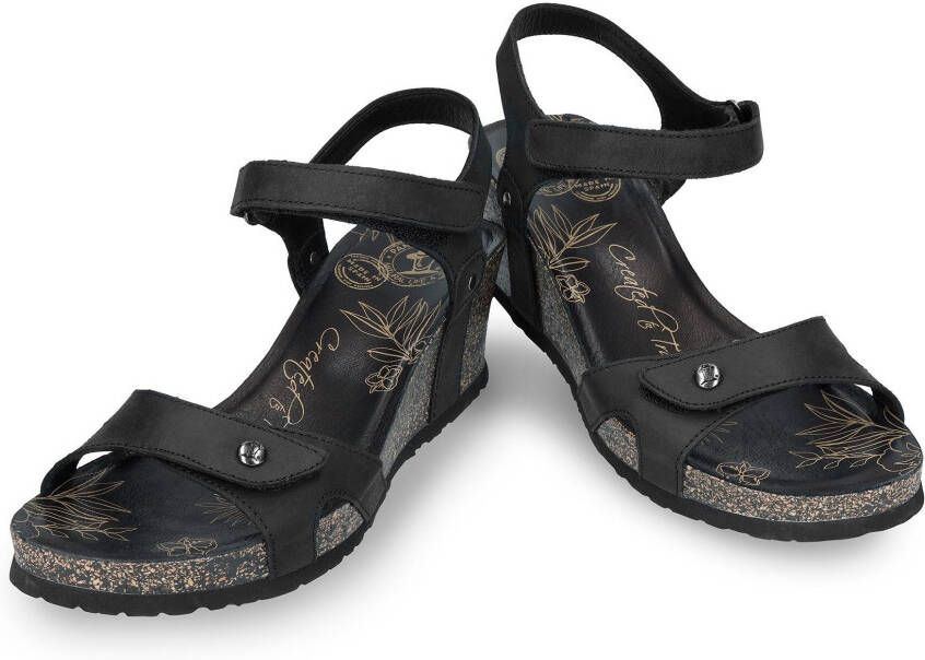 Panama Jack Sleehaksandaaltjes Julia zomerschoen sandaal klittenbandschoen met zachte leren binnenzool