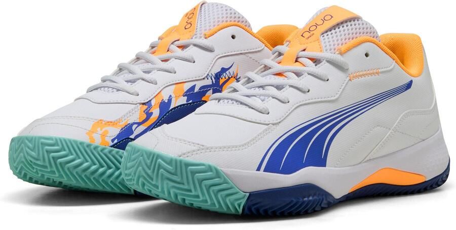 PUMA NOVA Smash Unisex Sportschoenen White-Vivid Blue-Heat Fire- Black - Foto 5