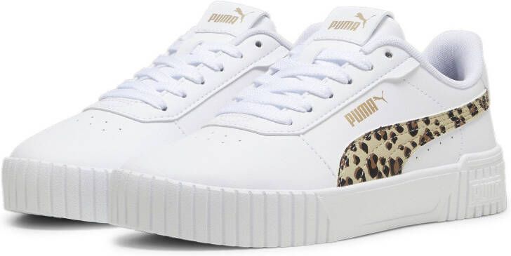 Puma Carina 2.0 Animal sneakers wit beige bruin Meisjes Imitatieleer Dierenprint 35.5 - Foto 4