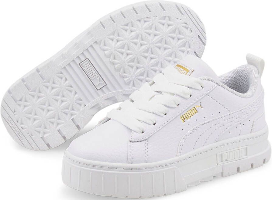 Puma Mayze Lth sneakers wit goud Meisjes Imitatieleer Meerkleurig 29 - Foto 5