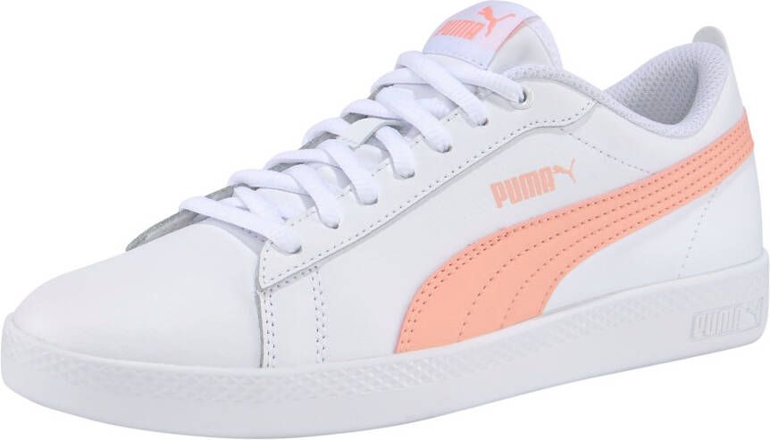 PUMA Smash v2 L Dames Sneakers White-Apricot Blush- Black - Foto 2