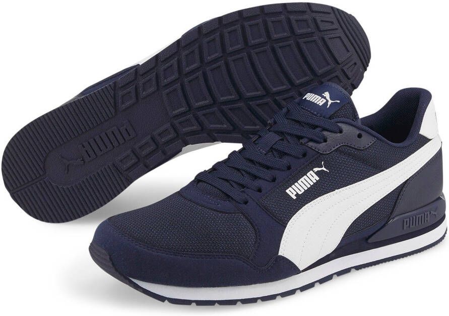 Puma Mesh Runner Sneakers in Peacoat-Wit Blue - Foto 2