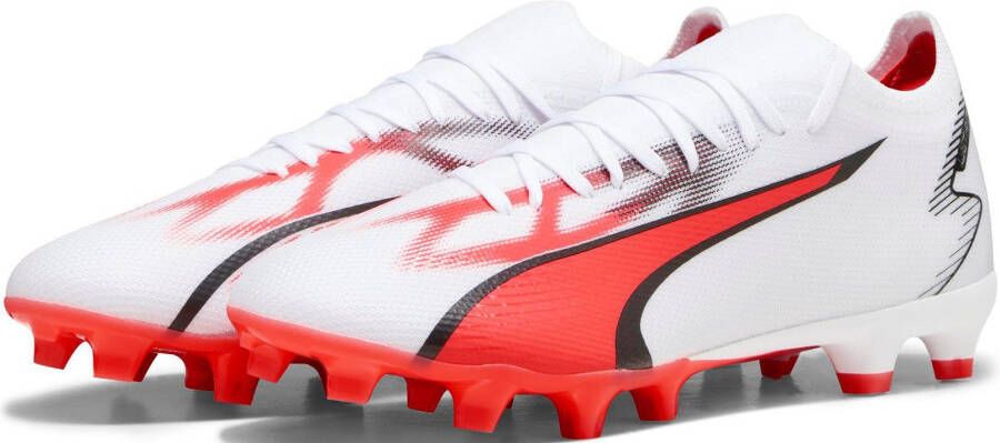 PUMA Ultra Match FG Voetbalschoenen White Black Fire Orchid - Foto 5