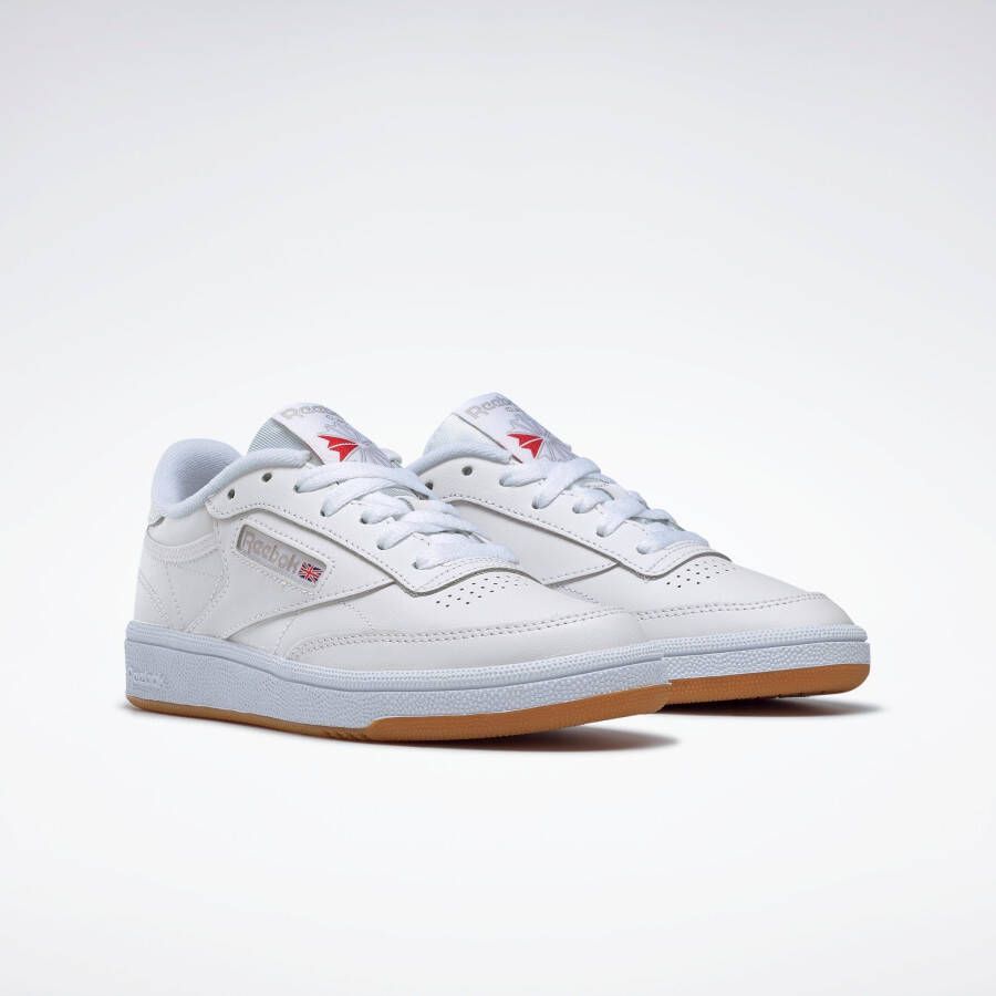 Reebok Club C 85 white light grey gum Wit Leer Lage sneakers Dames - Foto 3