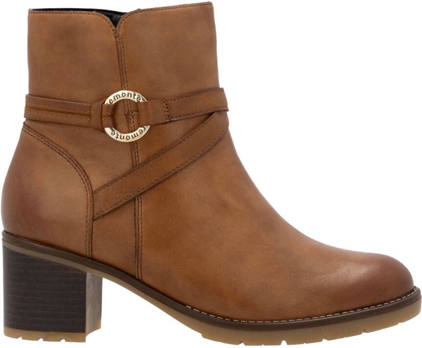 Remonte Laarsjes blokhak herfstmode business schoen met binnenrits