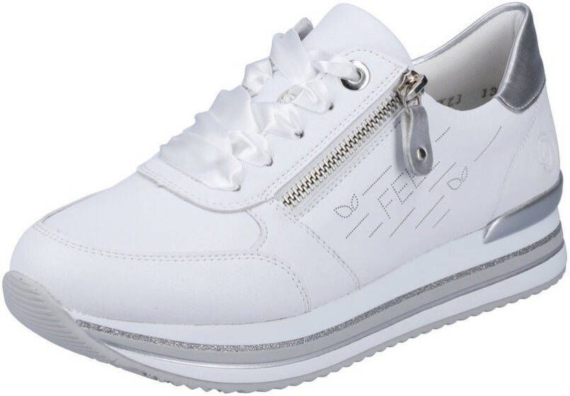 Remonte Plateausneakers met tweekleurige zool vrijetijdsschoen lage schoen veterschoen - Foto 1