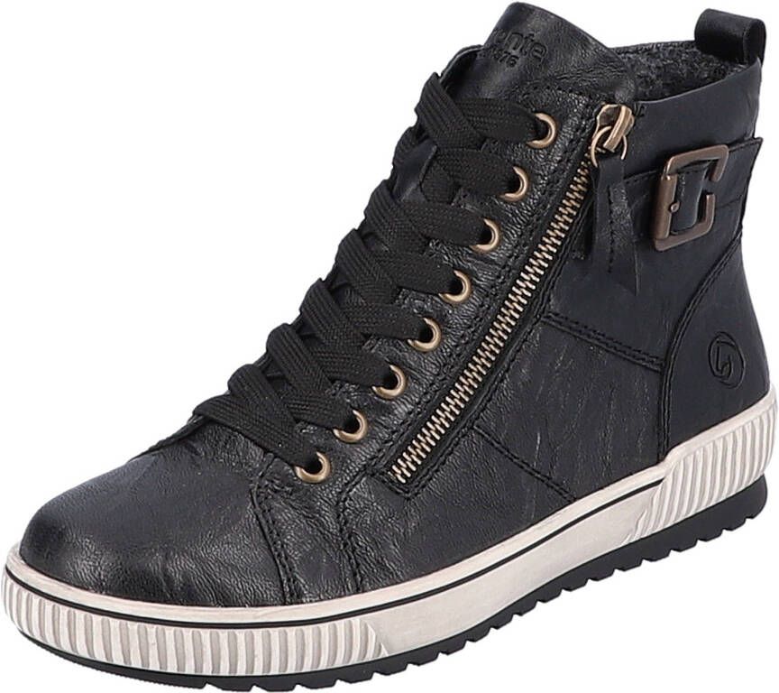 Remonte Plateausneakers vrijetijdsschoen high-top sneaker veterschoen met trendy siergesp