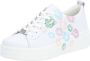 Remonte Leuke witte vegan sneaker met gekleurd mondjes patroon White Dames - Thumbnail 2