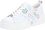 Remonte Leuke witte vegan sneaker met gekleurd mondjes patroon White Dames - Thumbnail 4