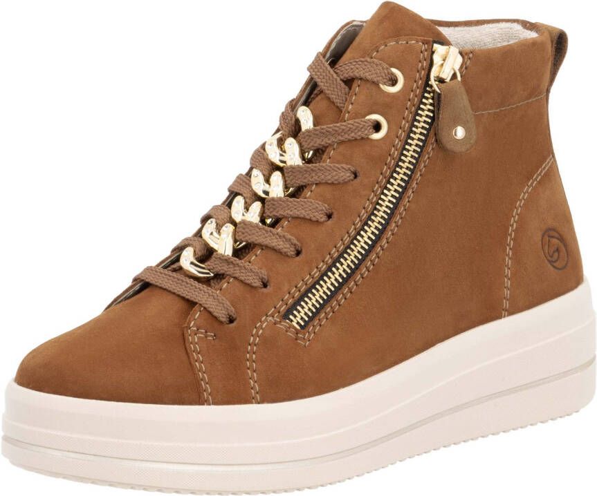 Remonte Plateausneakers Elisabeth Hurley-Collection vrijetijdsschoen high-top sneaker veterschoen zijrits