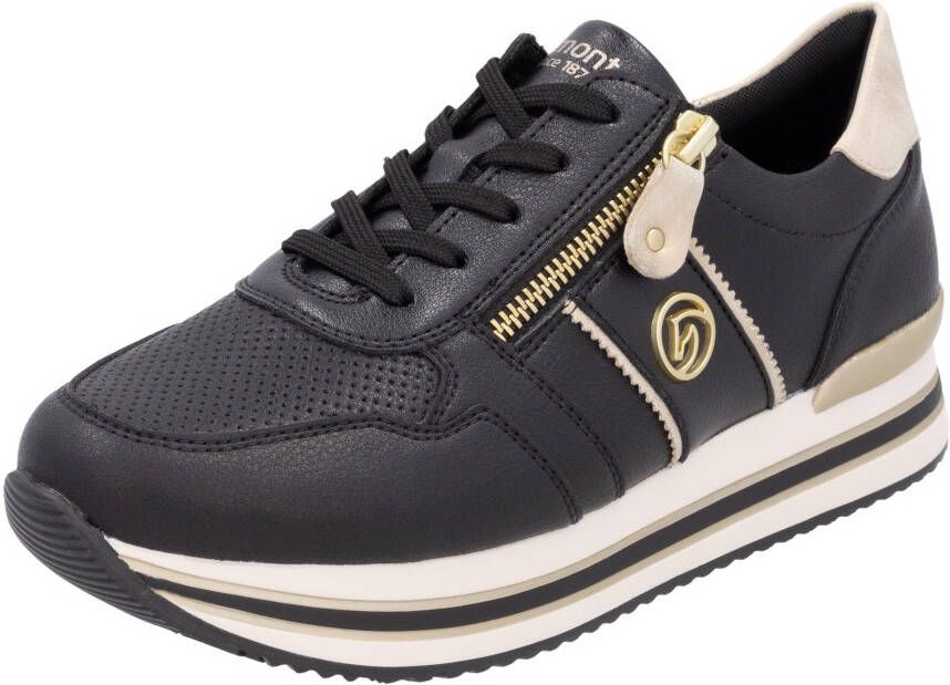 Remonte Plateausneakers vrijetijdsschoen lage schoen veterschoen met zijrits