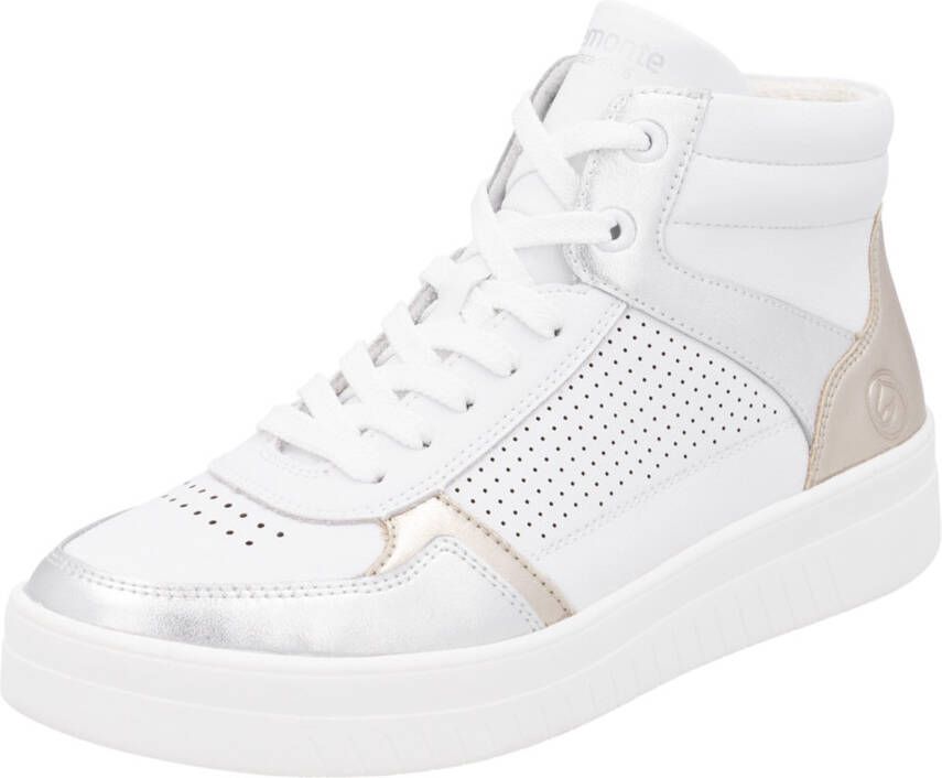 Remonte Plateausneakers vrijetijdsschoen veterschoen high top sneaker met contrasterende afwerking
