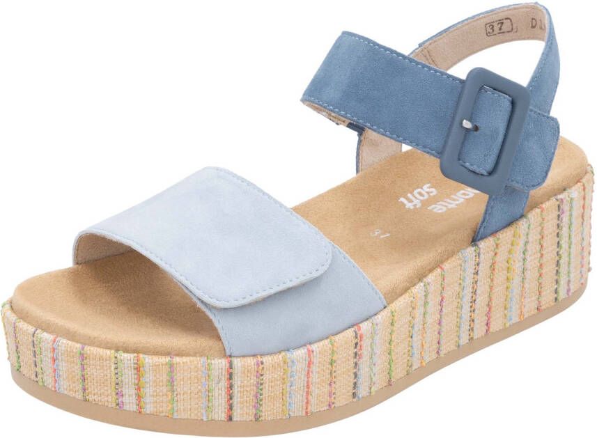 Remonte Sandaaltjes Elisabeth Hurley-Collection Sleehak zomerschoen sandaal met bandjes en bekleed plateau