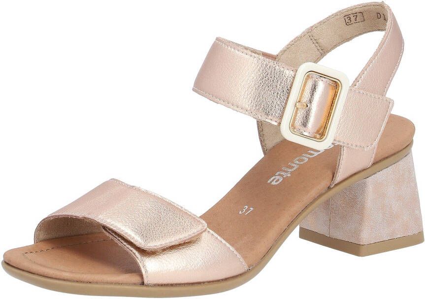 Remonte Sandaaltjes ELLE-Collection blokhak zomerschoen sandaal avondschoen met klittenband