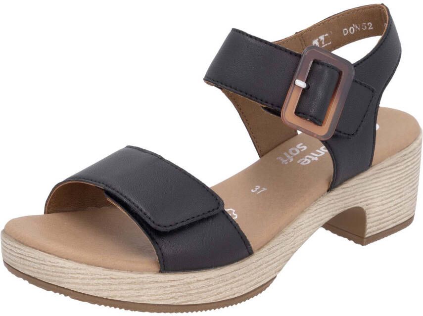 Remonte Sandaaltjes ELLE-Collection blokhak zomerschoen sandaal met klittenbandsluitingen