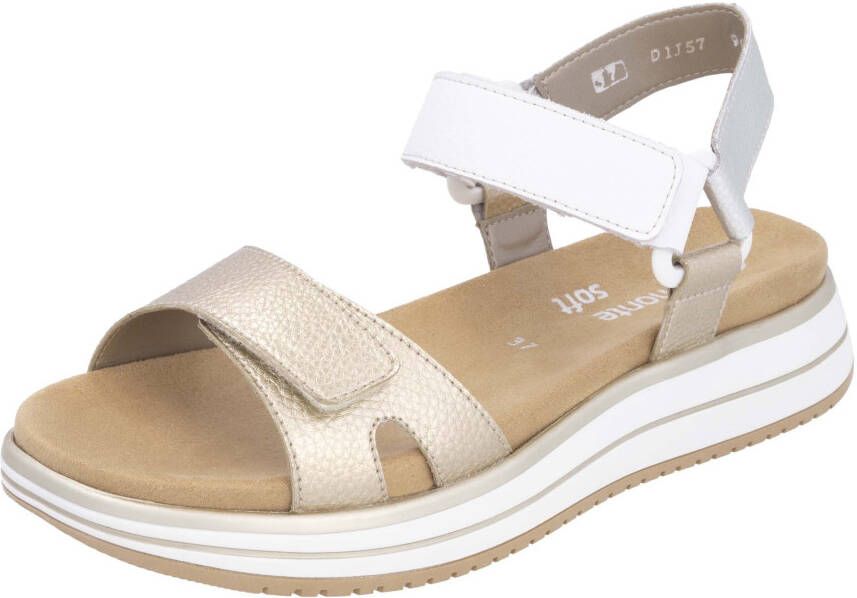 Remonte Sandalen Elisabeth Hurley-Collection sleehak klittenbandschoen sandaal met plateauschoen
