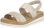 Remonte Sleehaksandaaltjes ELLE-Collection zomerschoen sandaal sleehak met vlechtbandage in metallic-look - Thumbnail 3