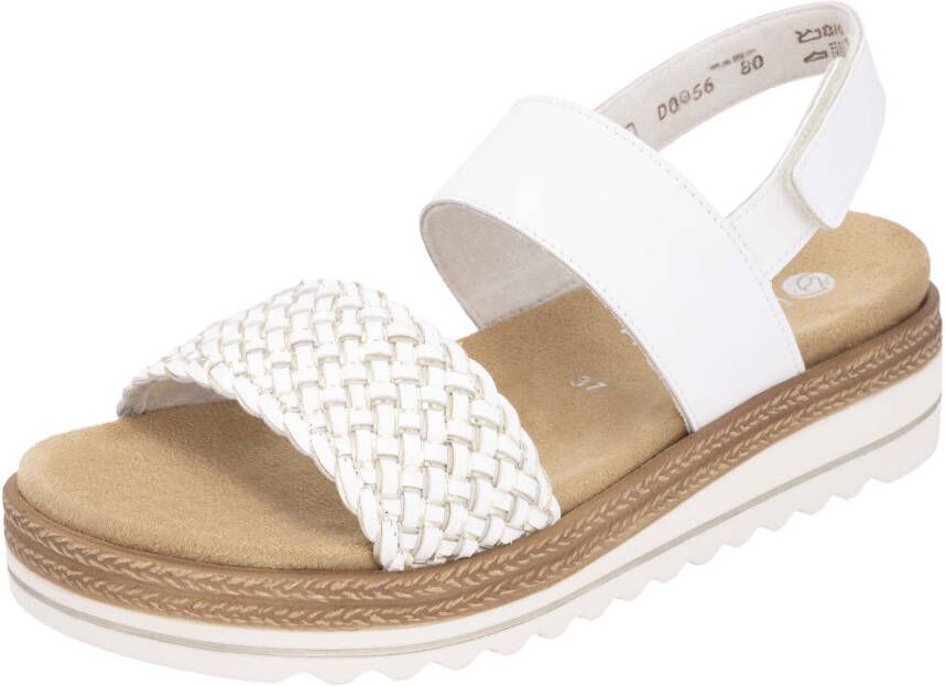 Remonte Sleehaksandaaltjes ELLE-Collection zomerschoen sandaal sleehak met vlechtbandage in metallic-look