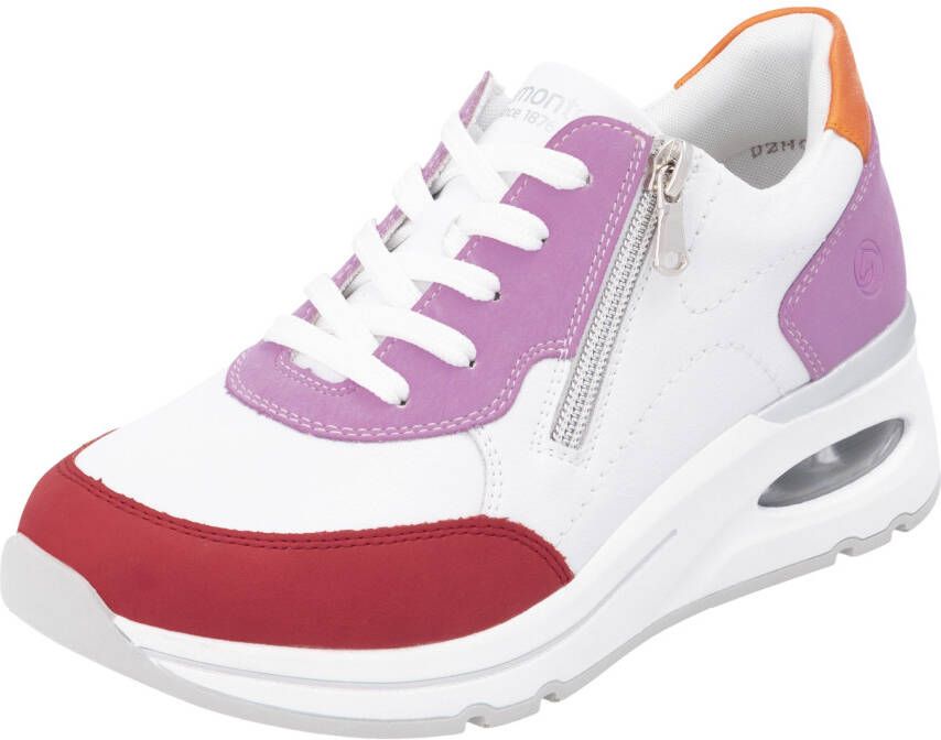 Remonte Sneakers met sleehak Elisabeth Hurley-Collection vrijetijdsschoen lage schoen veterschoen met uitneembare zachte inlegzool