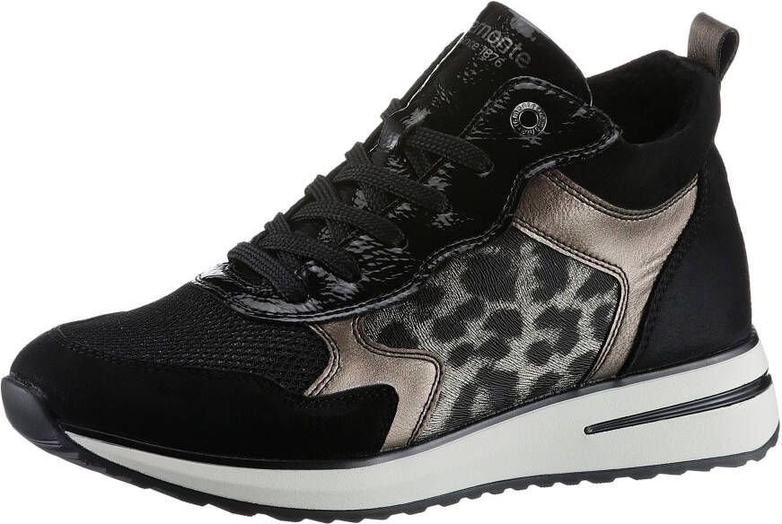 Remonte Sneakers met sleehak vrijetijdsschoen high-top sneaker veterschoen binnenrits