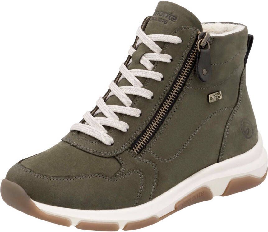 Remonte Sneakers met sleehak high-top sneaker veterschoen vrijetijdsschoen met buitenrits