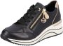 Remonte Sneakers met sleehak vrijetijdsschoen lage schoen veterschoen met goudkleurige logo-hanger - Thumbnail 1