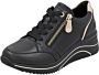 Remonte Sneakers met sleehak vrijetijdsschoen lage schoen veterschoen met goudkleurige logo-hanger - Thumbnail 1